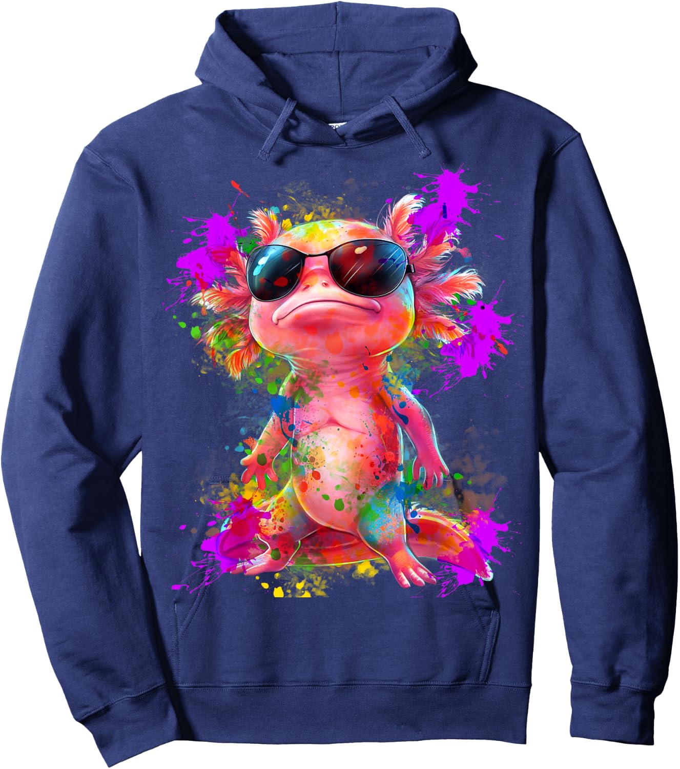 Cute Funny Colorful Axolotl Art Girls Boys Kids Women Men Hoodie - Hoodie | Navy