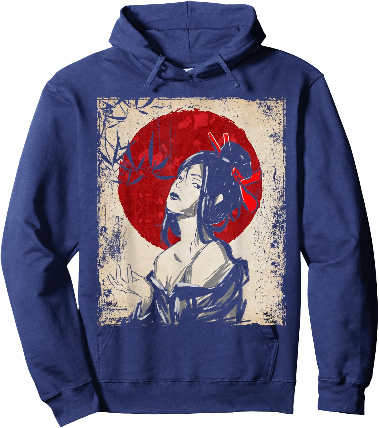 Japan Geisha Japanese Art Retro Women Hoodie - Hoodie | Navy