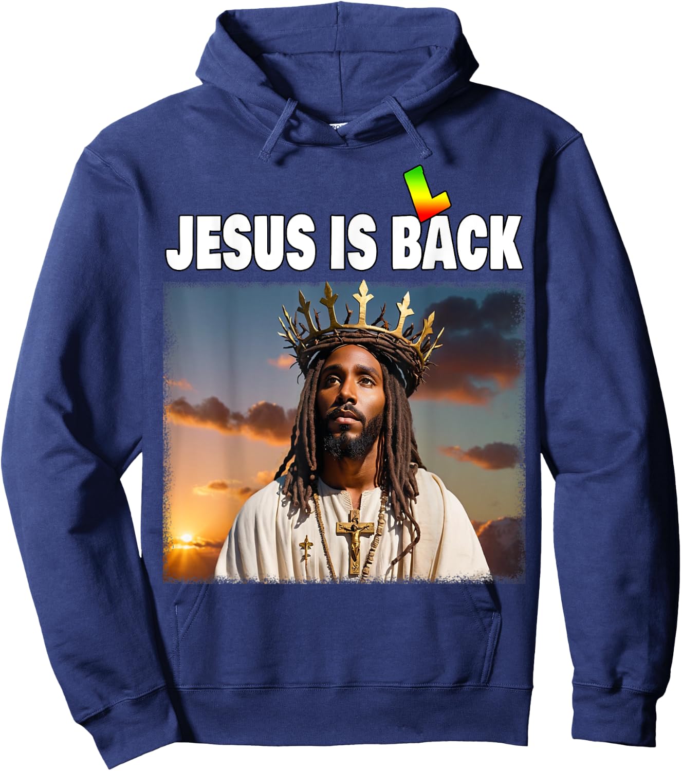 Black History Jesus Hoodie - Hoodie | Navy
