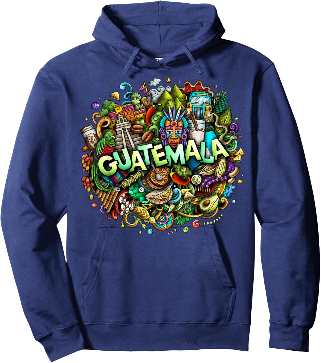 Guatemalan Monuments and Guatemala City Hoodie - Hoodie | Navy