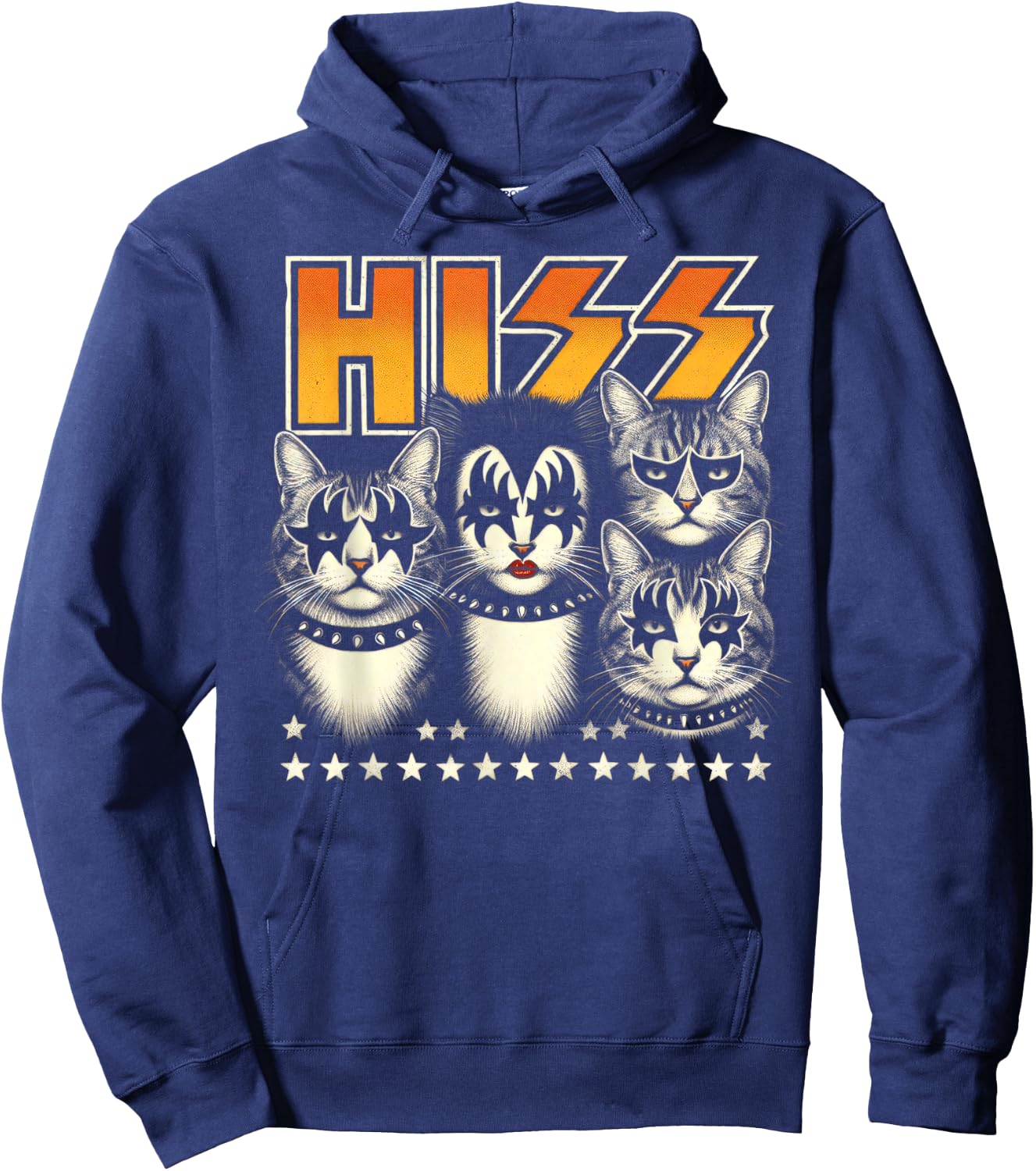 Hiss Funny Cats Kittens Rock Rockin Birthday Gifts Idea Hoodie - Hoodie | Navy