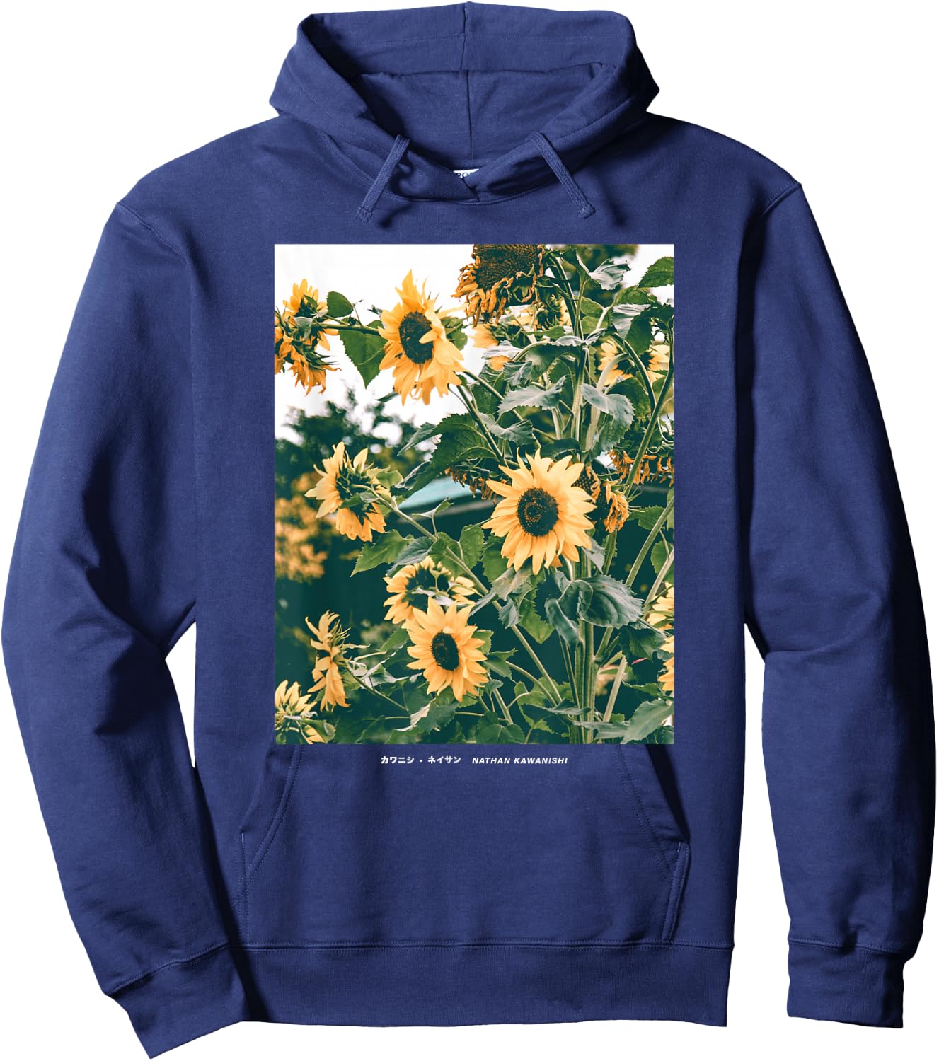 Floral Sunflower Streetwear Aesthetic Fashion Small Hoodie - Hoodie | Navy