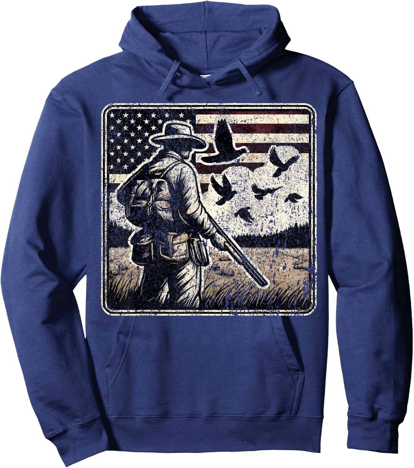 Dove Hunting I American Flag Dove Shooting I Dove Hunter Hoodie - Hoodie | Navy