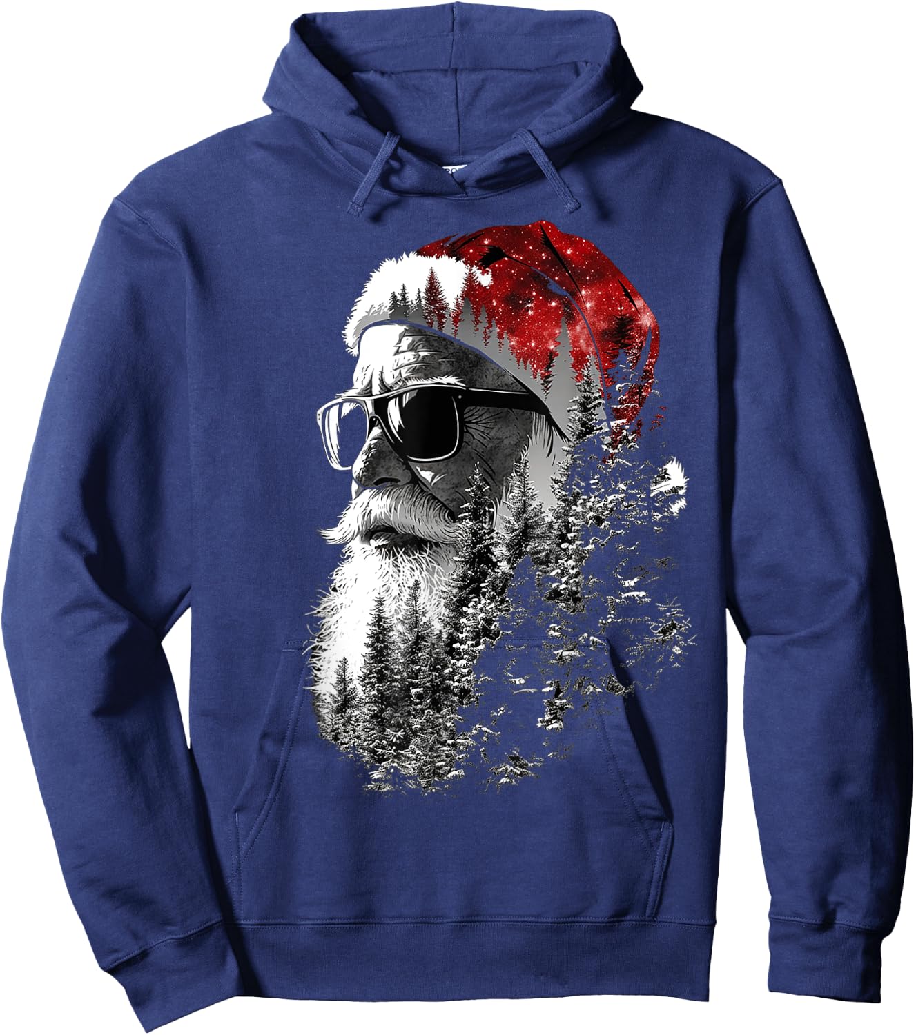 Santa Claus Christmas Motif X-Mas Sunglasses Santa Claus Hoodie - Hoodie | Navy