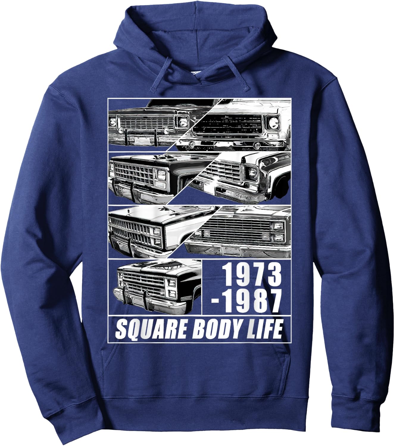 1973-1987 Square Body Truck Squarebody C10 K10 Hoodie - Hoodie | Navy