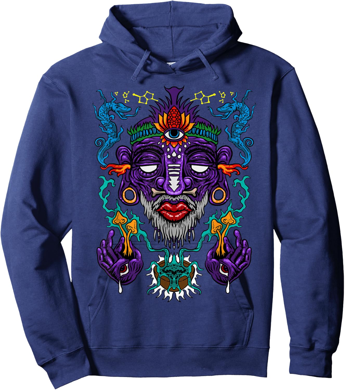 Colorful Witch Doctor | Psychedelic Shaman | Medicine Men Hoodie - Hoodie | Navy