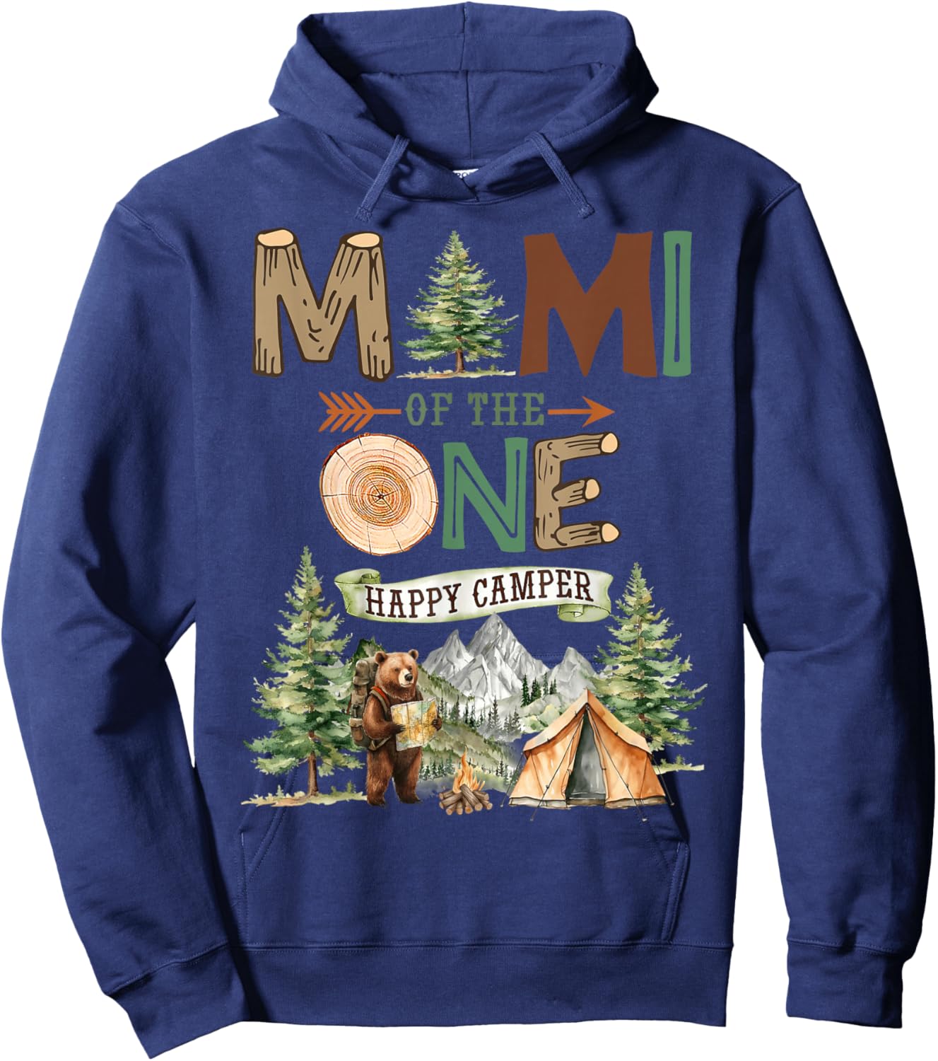 Mimi of The One Happy Camper 1st Birthday Camping Hoodie - Hoodie | Navy