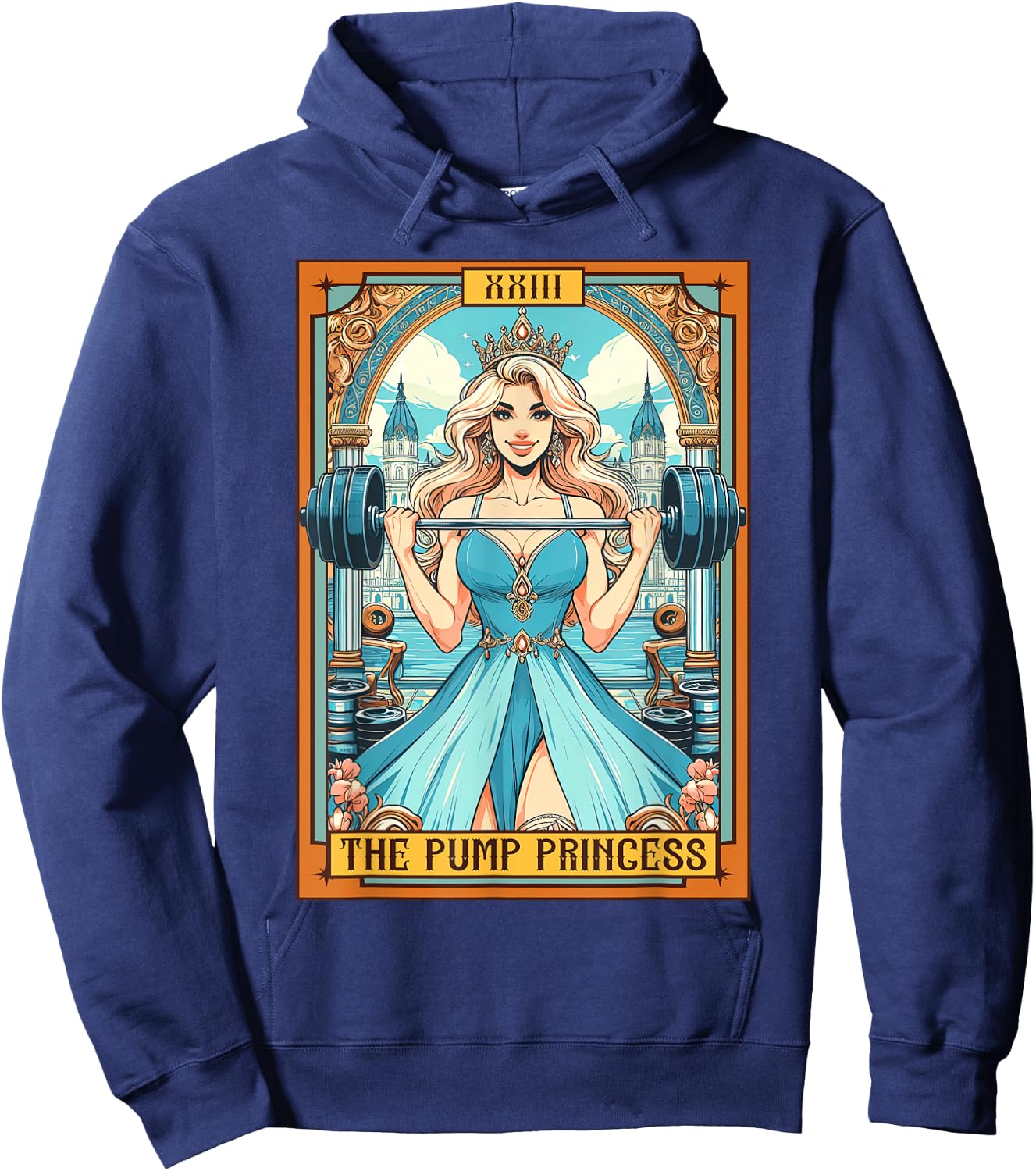 Body Pump Fitness Workout Gym The Pump Princess Tarot Card Hoodie - Hoodie | Navy