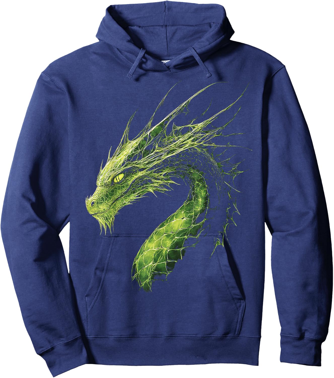 Green Dragon Motif Mythical Illustration Green Dragon Hoodie - Hoodie | Navy