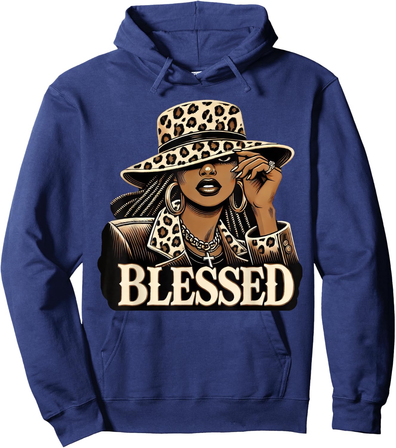 Blessed Black Cowgirl Western Swag African Christian Woman Hoodie - Hoodie | Navy