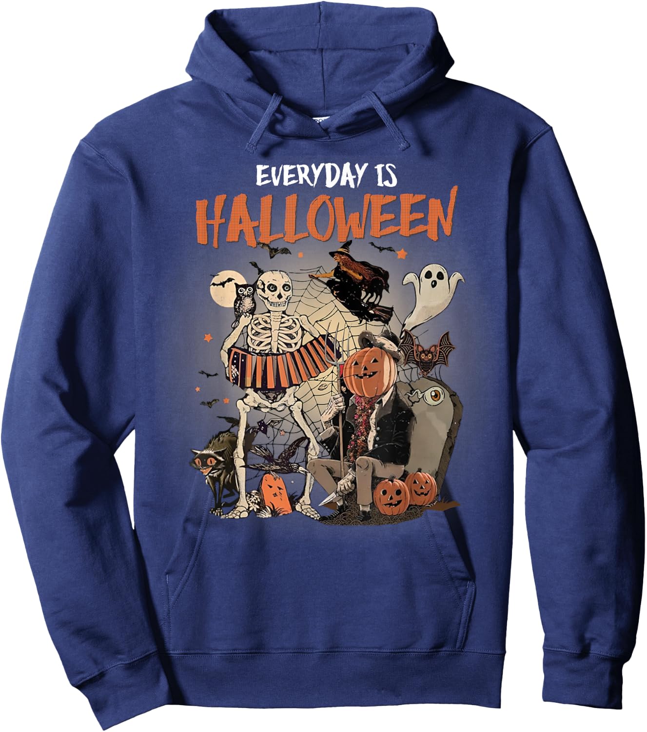Everyday Is Halloween Spooky Monsters Skeleton Witch Pumpkin Hoodie - Hoodie | Navy