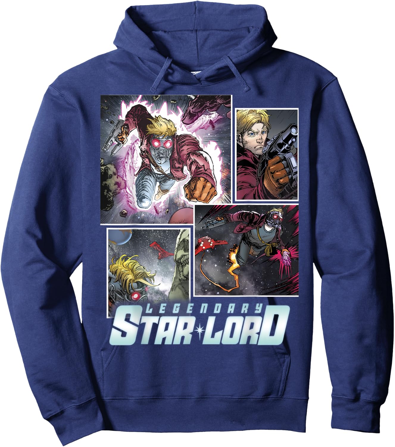 Marvel Guardians of The Galaxy Legendary Star-Lord Collage Hoodie - Hoodie | Navy