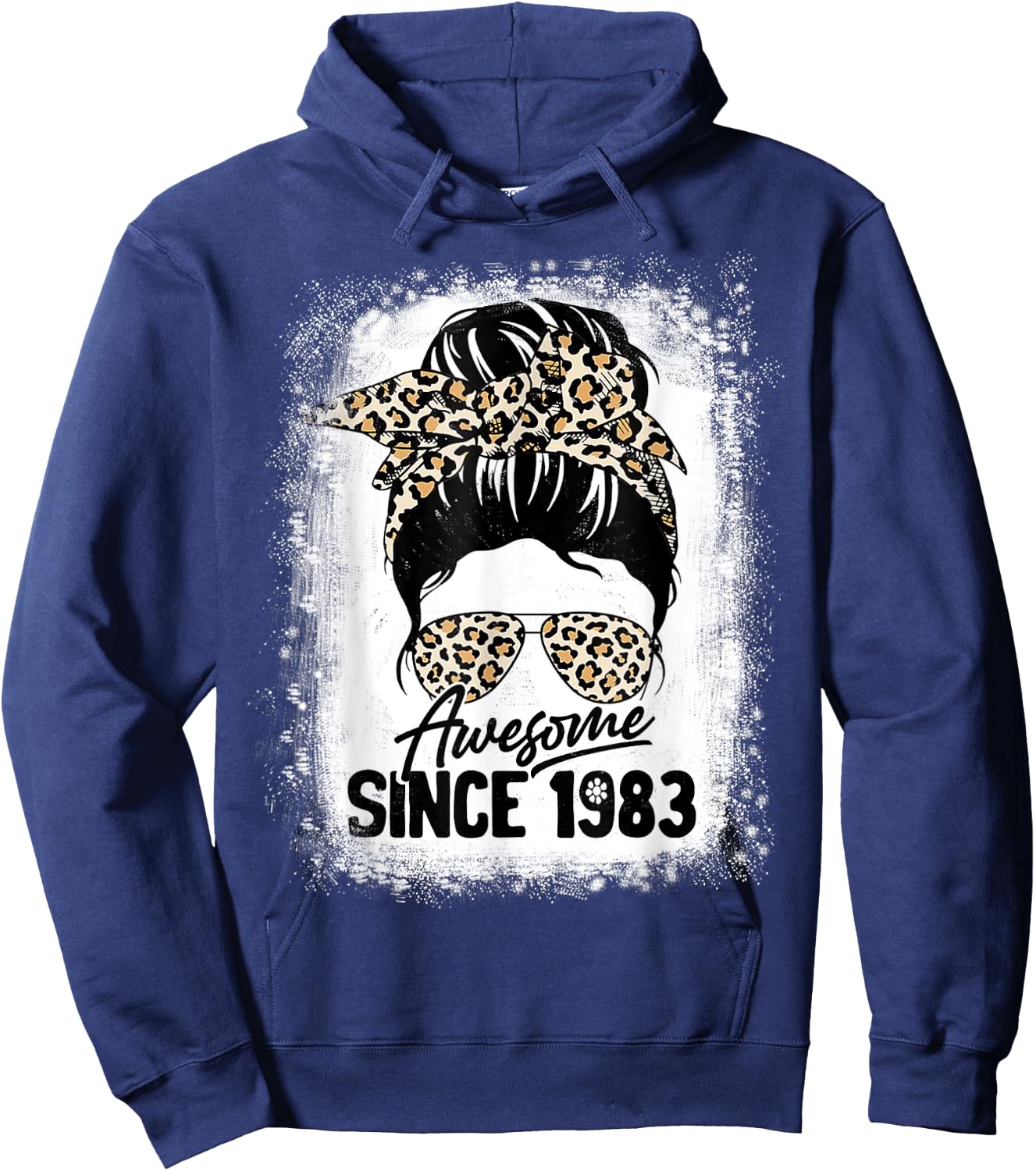 39 Years Old Awesome Since 1983 Leopard 39th Birthday Hoodie - Hoodie | Navy
