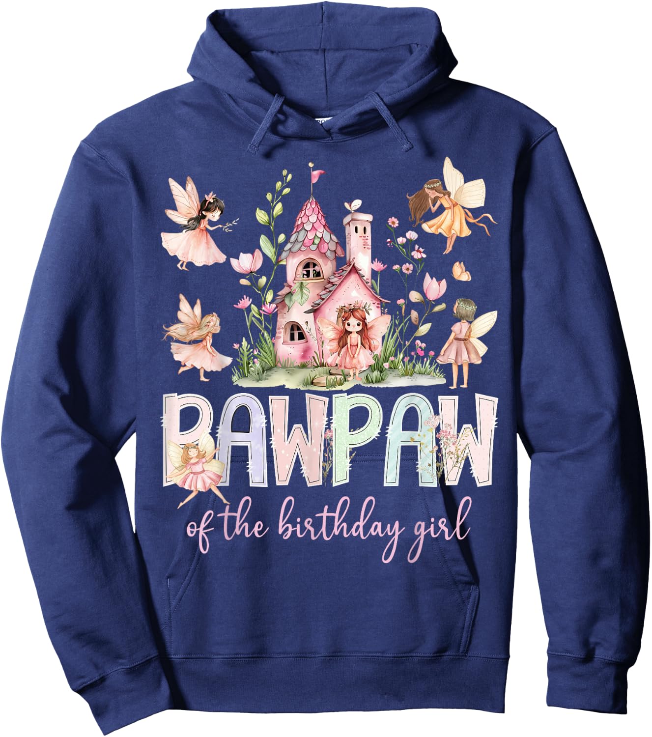 Pawpaw of The Birthday Girl Fairy Magical Family Matching Hoodie - Hoodie | Navy