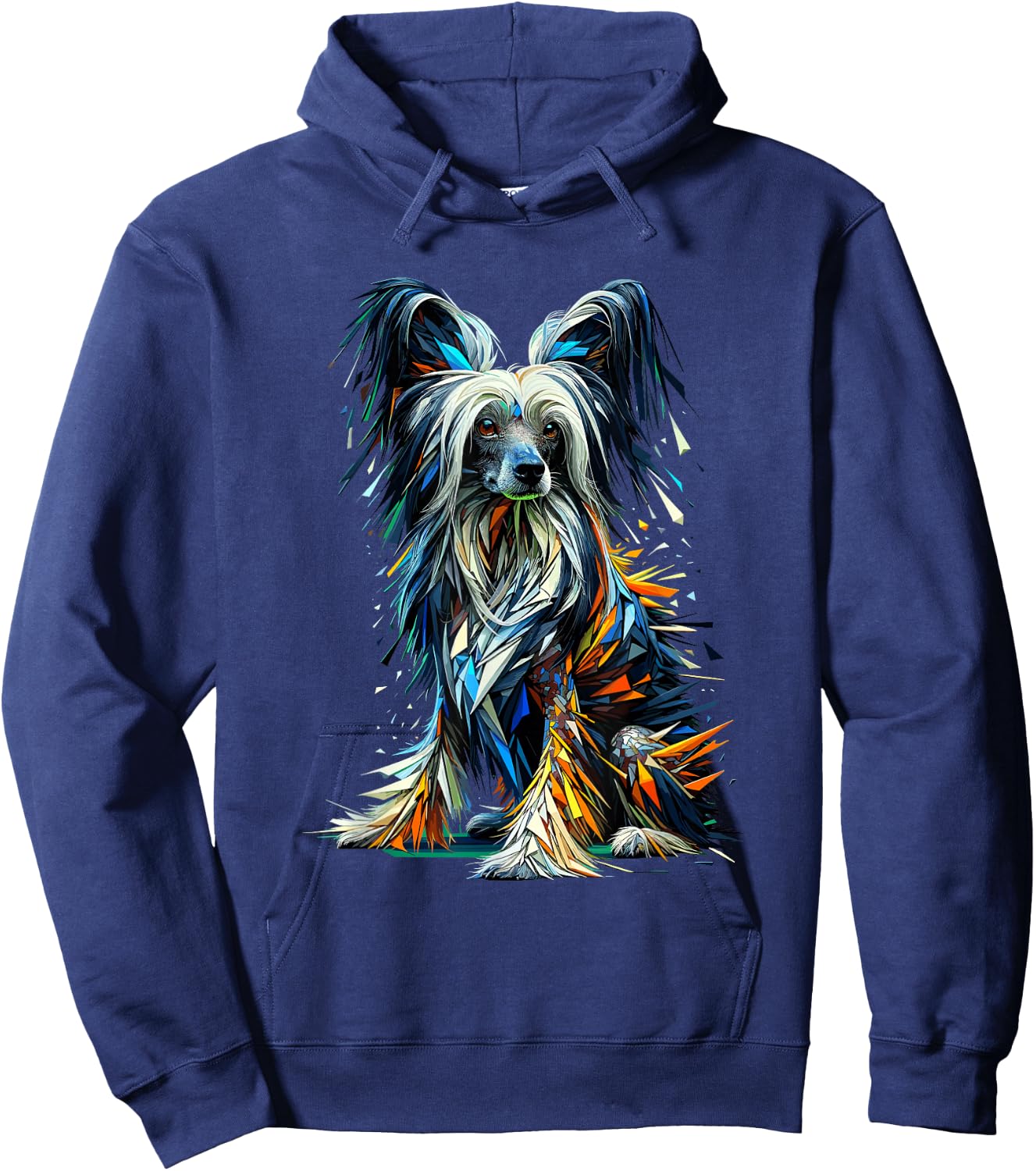 Polygon Type Chinese Crested Dog Crestie Hoodie - Hoodie | Navy