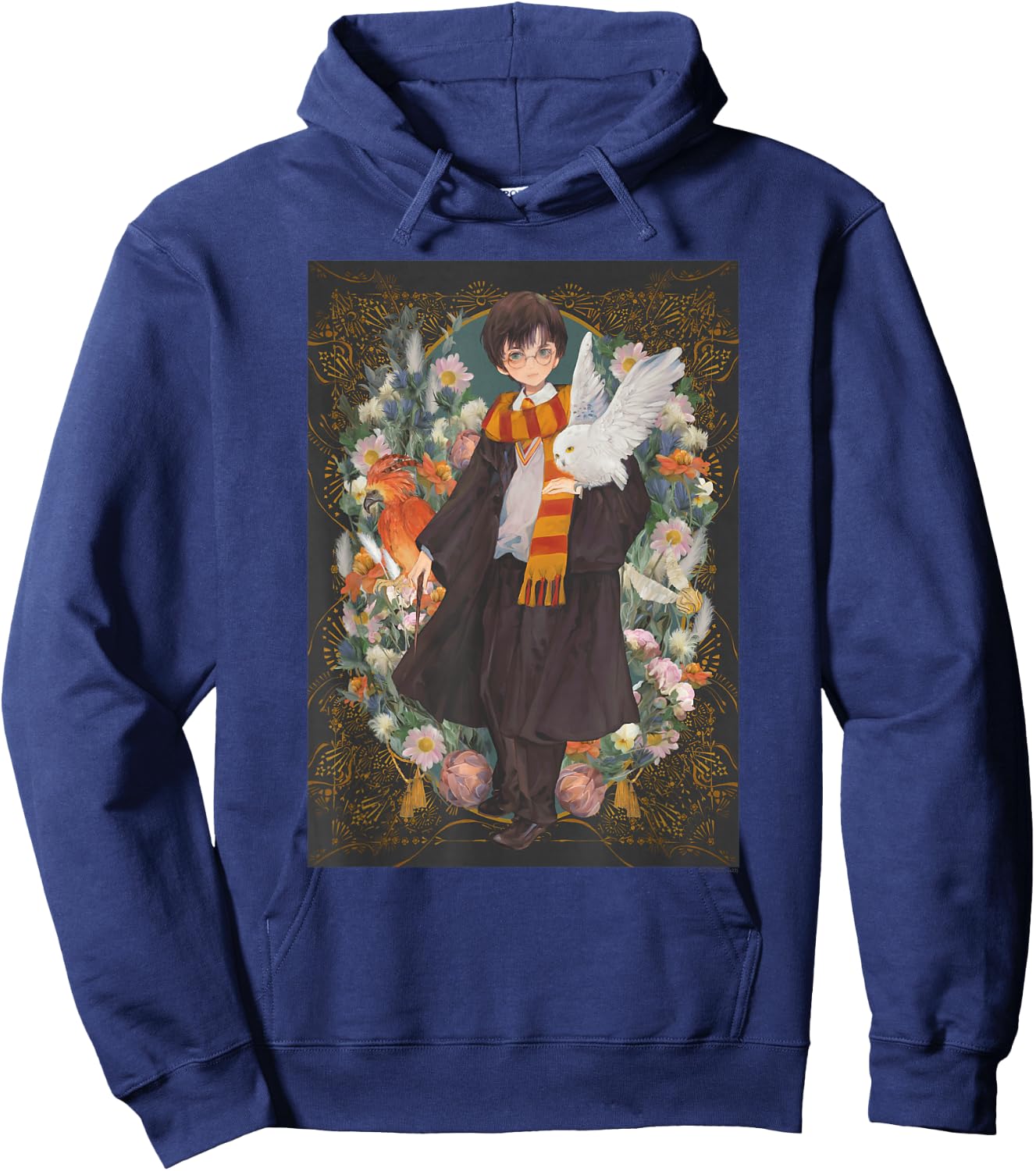Harry Potter Deathly Hallows 2 Harry And Owl Portrait Hoodie - Hoodie | Navy