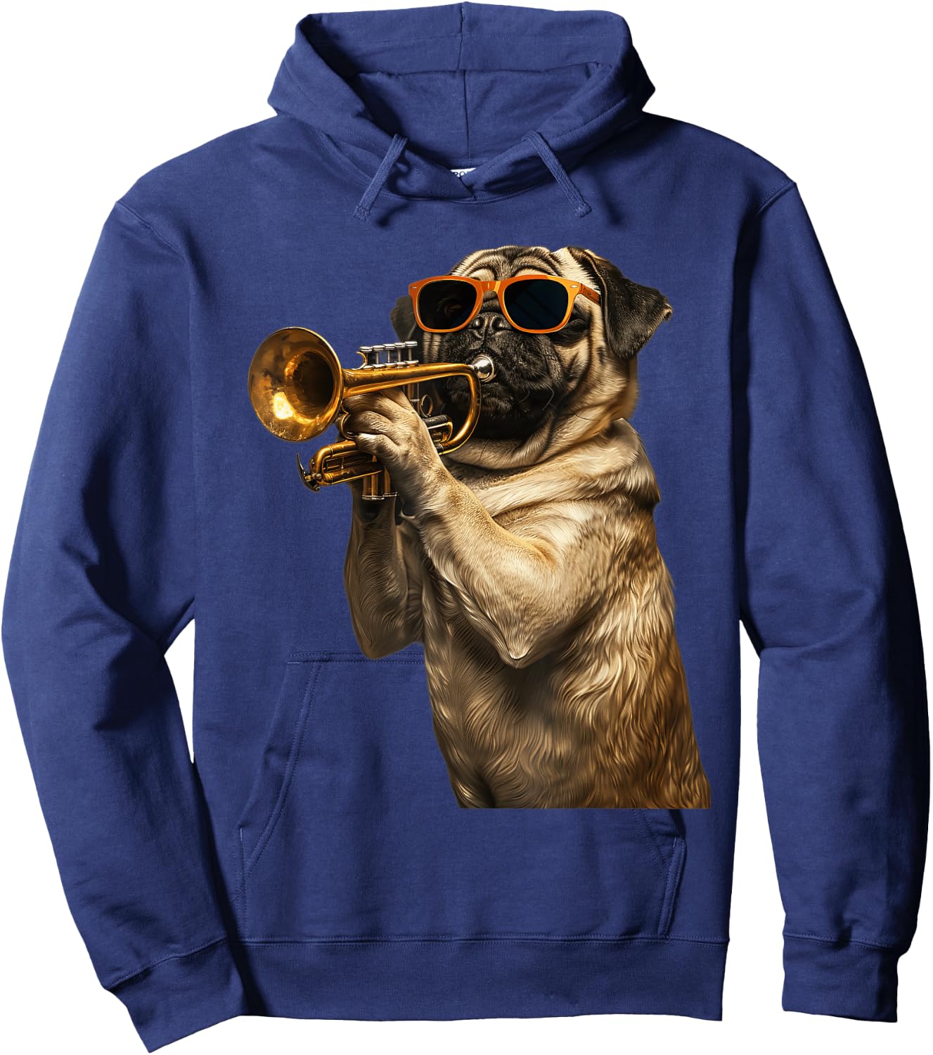 Pug Trumpet Hoodie - Hoodie | Navy