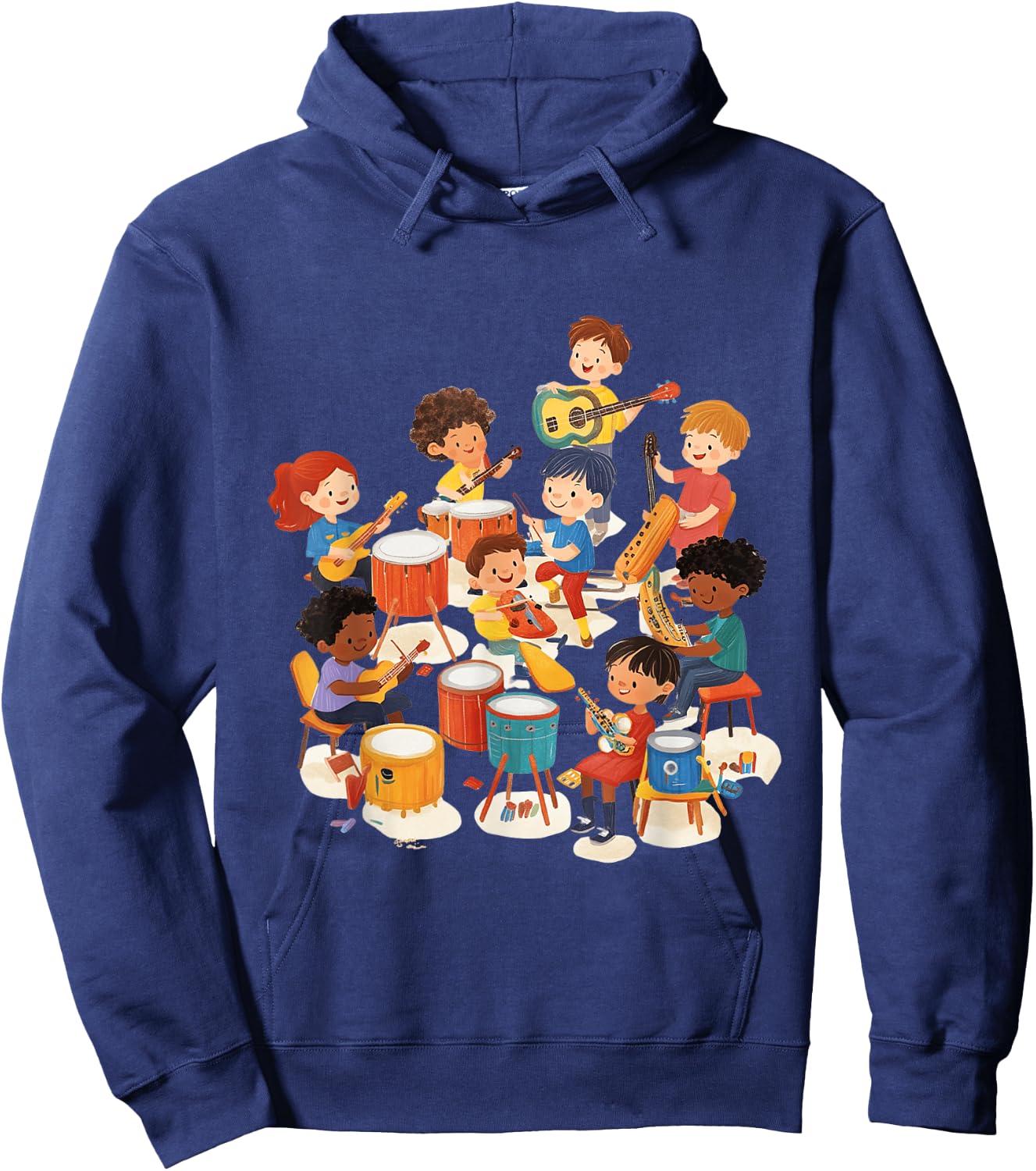 Kids Playing Instruments Music Education Hoodie - Hoodie | Navy