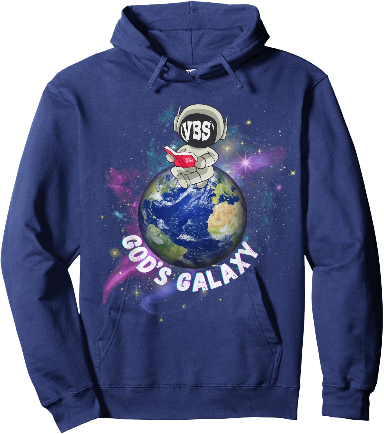 VBS 2024 God's Galaxy Astronaut Outer Space Bible Christian Hoodie - Hoodie | Navy