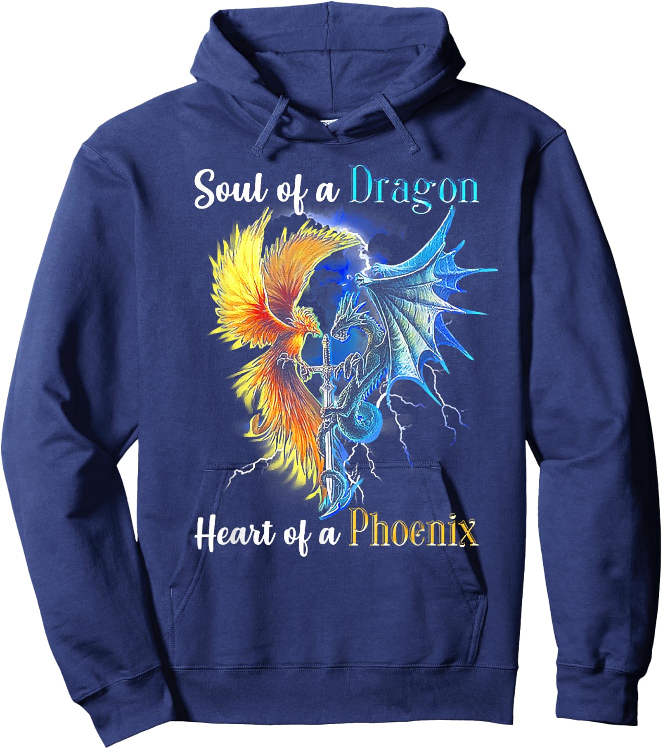 Soul Of A Dragon Heart Of A Phoenix Hoodie - Hoodie | Navy