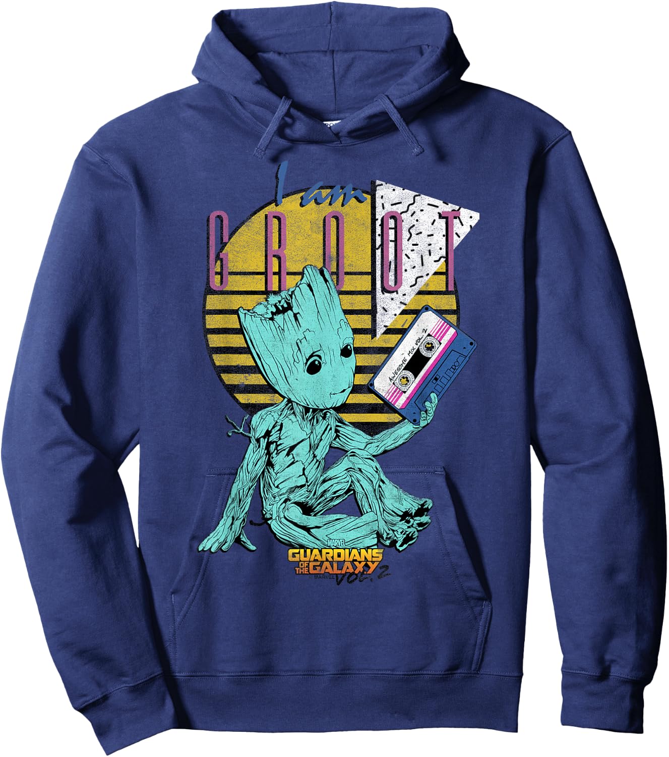 Marvel Guardians of The Galaxy Vol 2 Baby Groot Retro 90's Hoodie - Hoodie | Navy