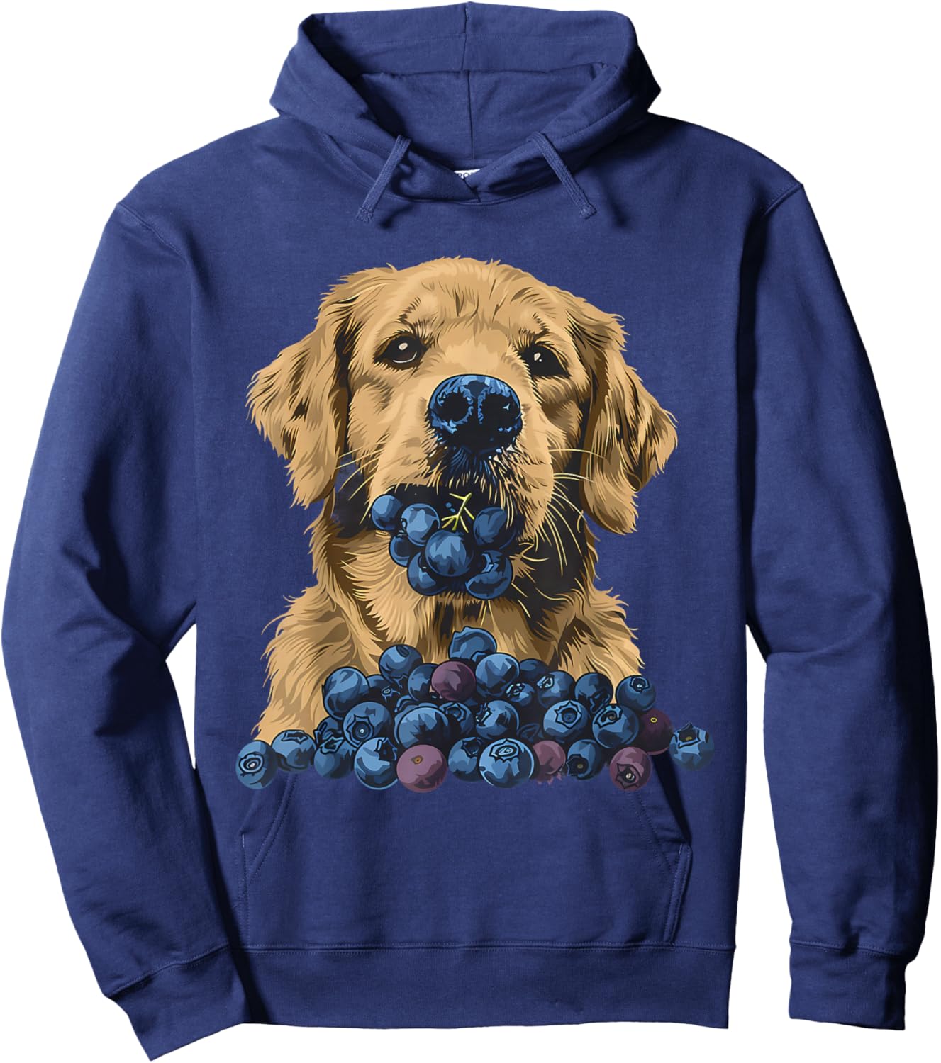 Blueberry Dog Artwork Blueberry Fruit Cute Dog Drawing Hoodie - Hoodie | Navy