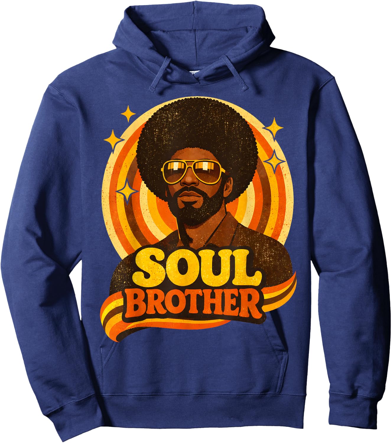 70s Funk Afro Soul Retro Vintage Soul Brother Hoodie - Hoodie | Navy