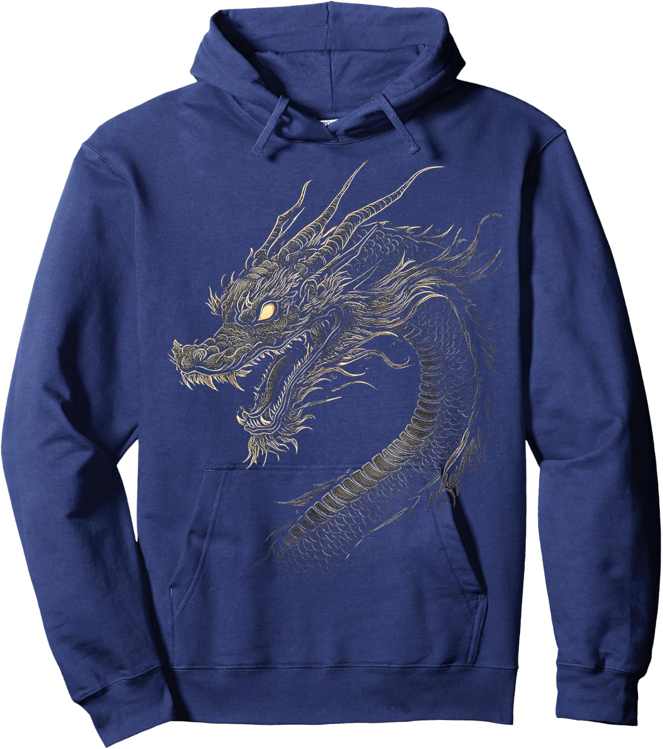 Black Dragon Motif Mythical Artwork Black Dragon Hoodie - Hoodie | Navy
