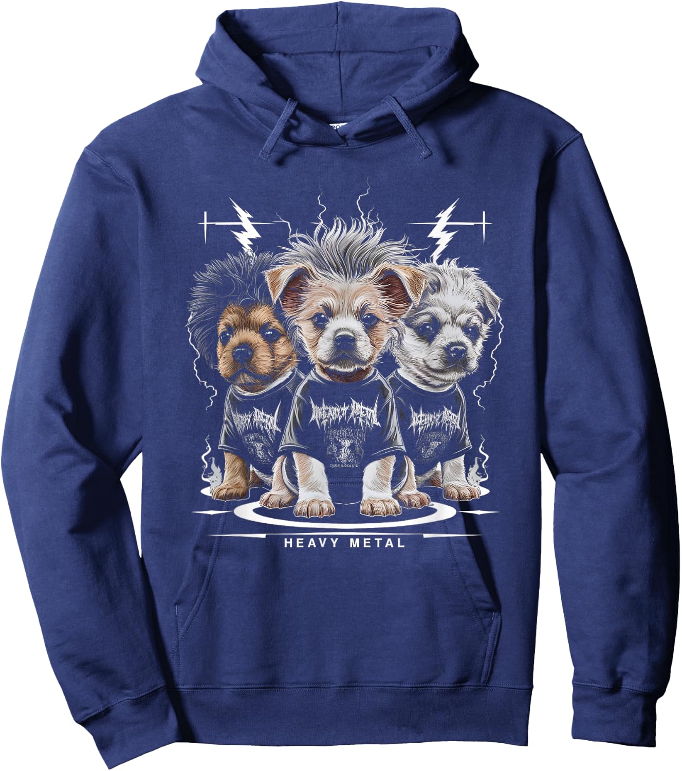 Puppy Heavy Metal Band - Funny Cute Puppy Dog Breed Lover Men Women Kids Hoodie - Hoodie | Navy