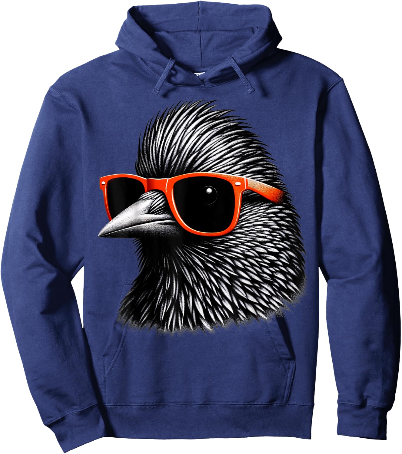 Cool Starling Bird Wearing Sunglasses Graphic Art Hoodie - Hoodie | Navy