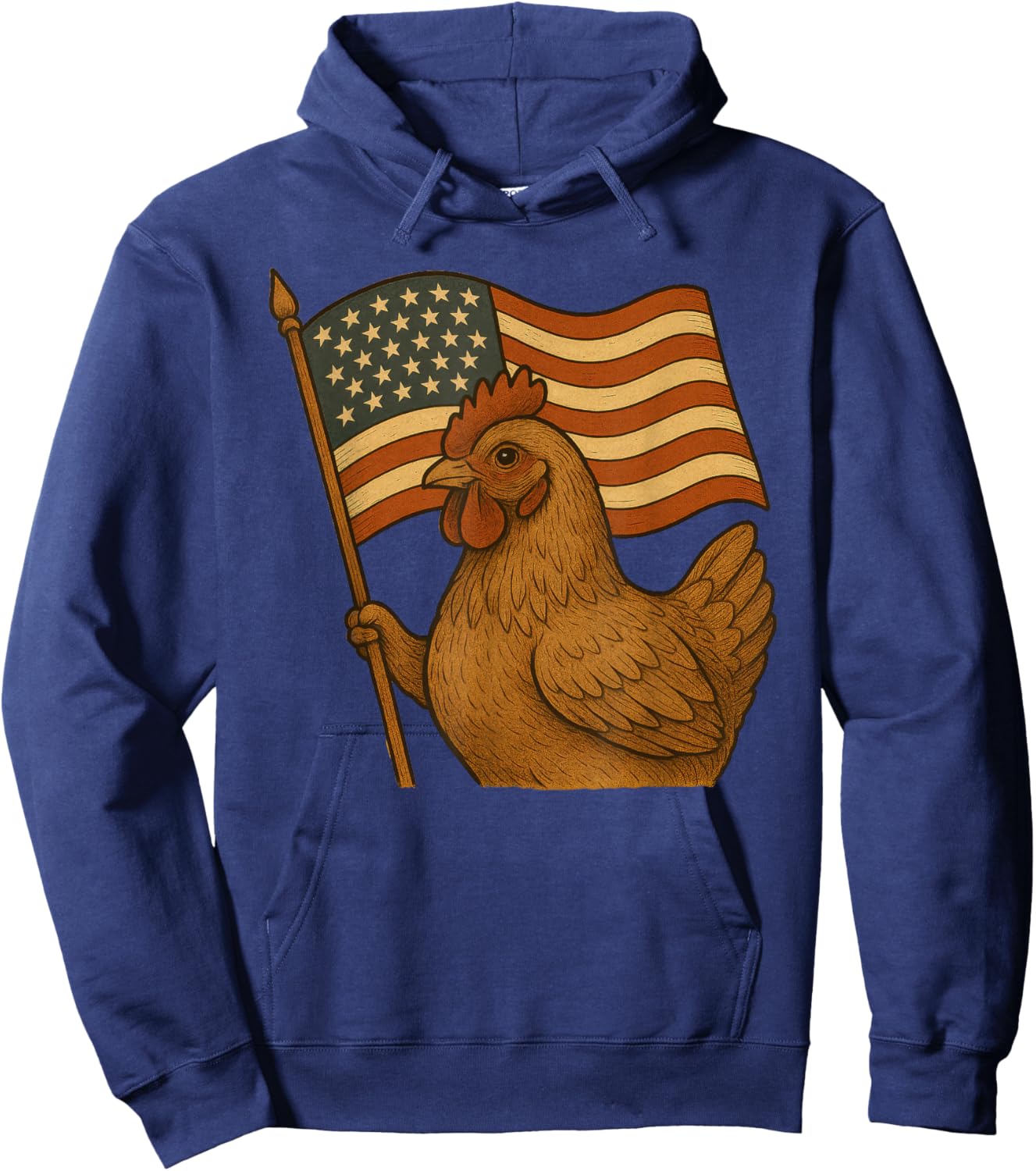 Chicken American Flag 4th Of July Hoodie - Hoodie | Navy