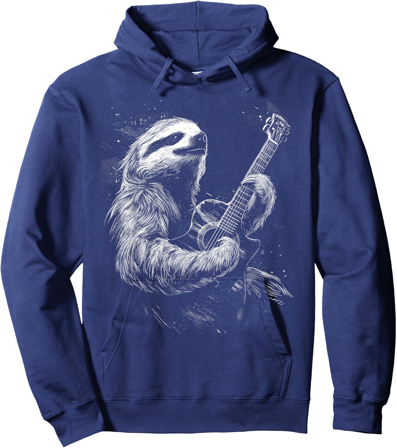 Heavy Metal Sloth | Rock Star Band | Guitarist Guitar Hoodie - Hoodie | Navy