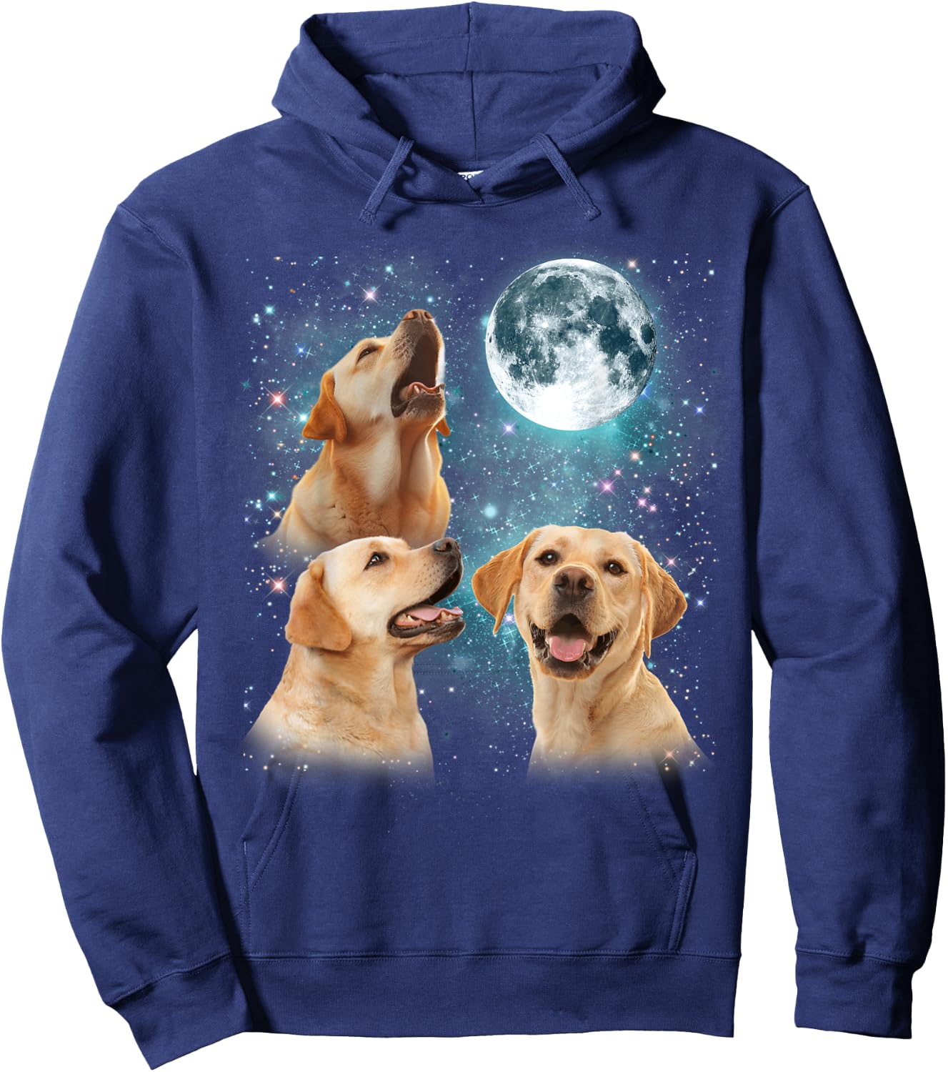 3 Labrador Moon Howling Lab Head Funny Gifts Women Hoodie - Hoodie | Navy