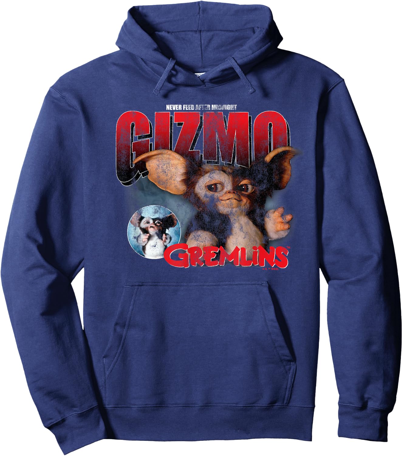 Gremlin's Gizmo Distressed Christmas Hoodie - Hoodie | Navy