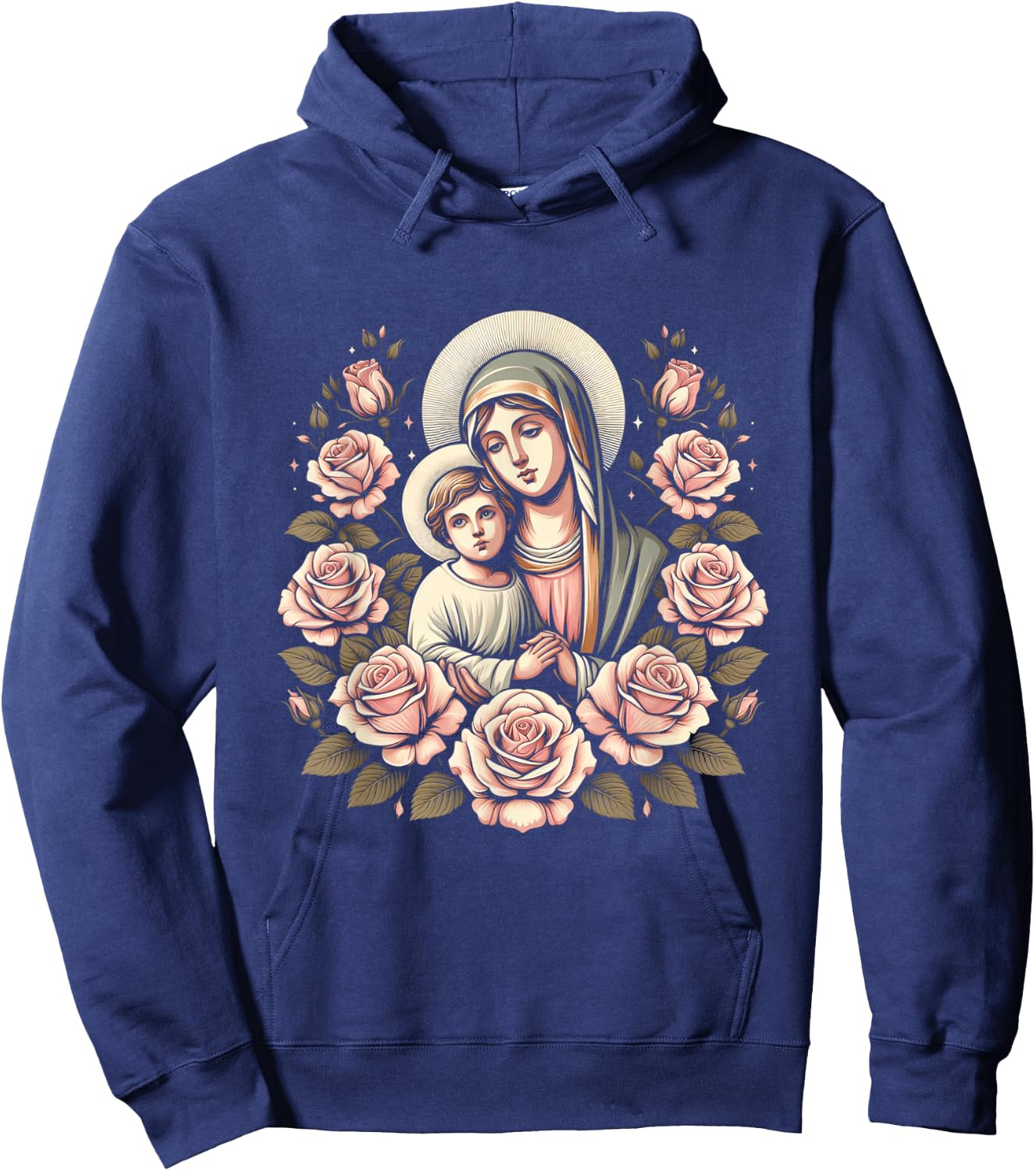 Our Lady of Good Blessed Mother Mary Christian Art Hoodie - Hoodie | Navy