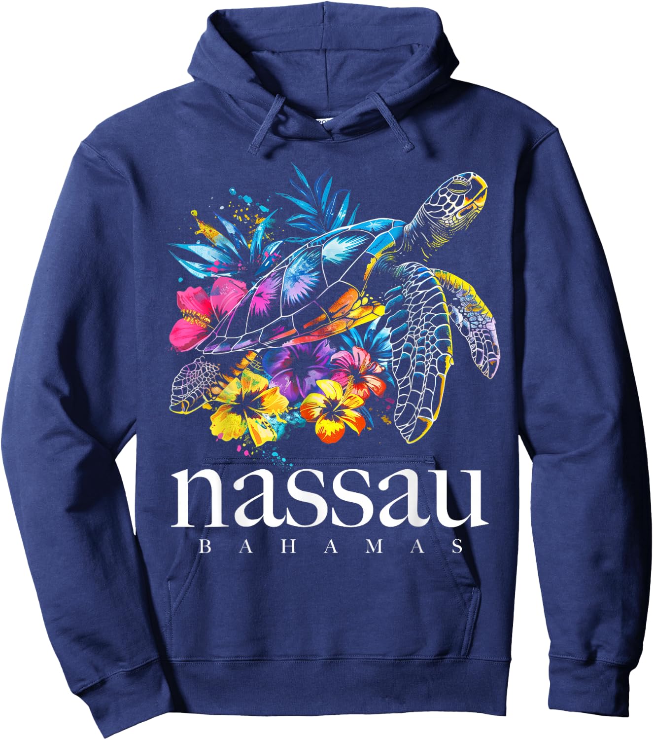 Nassau Bahamas Sea Turtle Diving Surfer Souvenir Hoodie - Hoodie | Navy