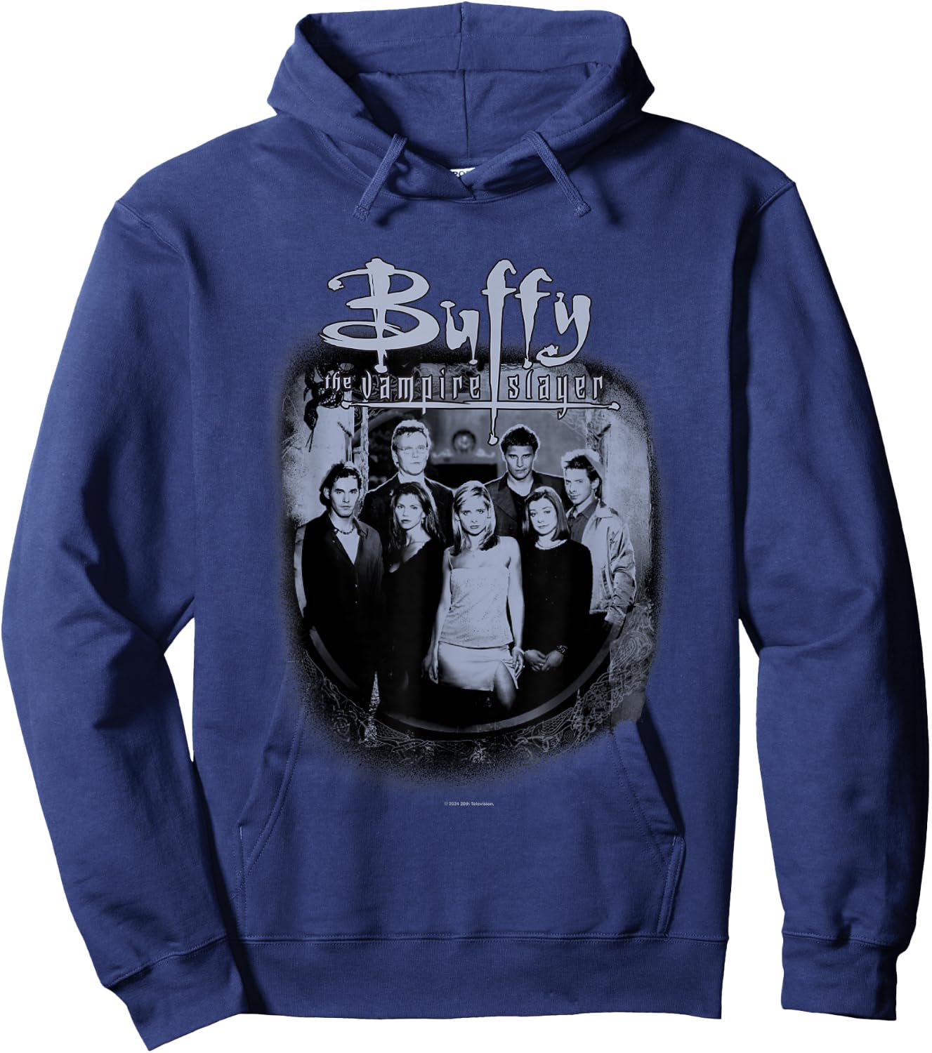 Buffy The Vampire Slayer Distressed Vintage Scooby Gang Hoodie - Hoodie | Navy