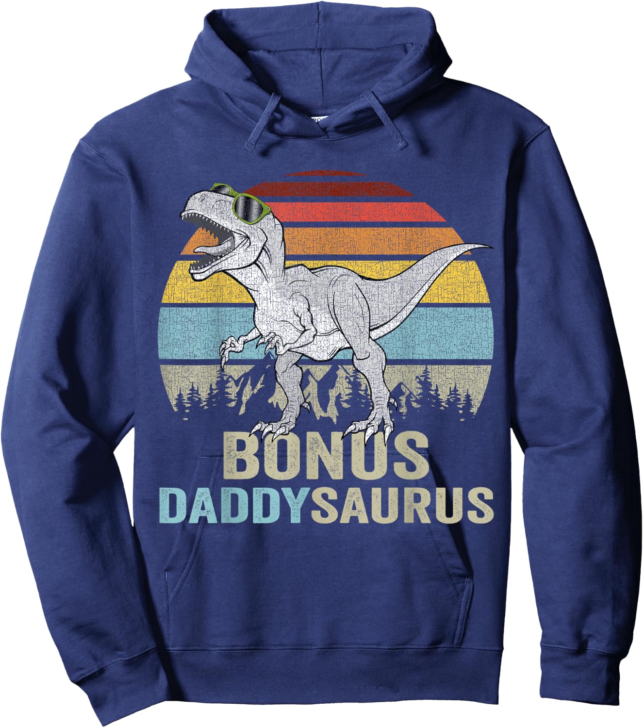 Bonus Daddy Saurus T Rex Daddysaurus Stepdad Gifts Hoodie - Hoodie | Navy