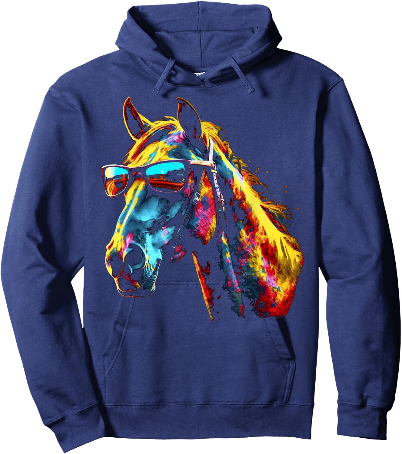 Horse Artwork Colourful Sunglasses - Animal Horse Hoodie - Hoodie | Navy