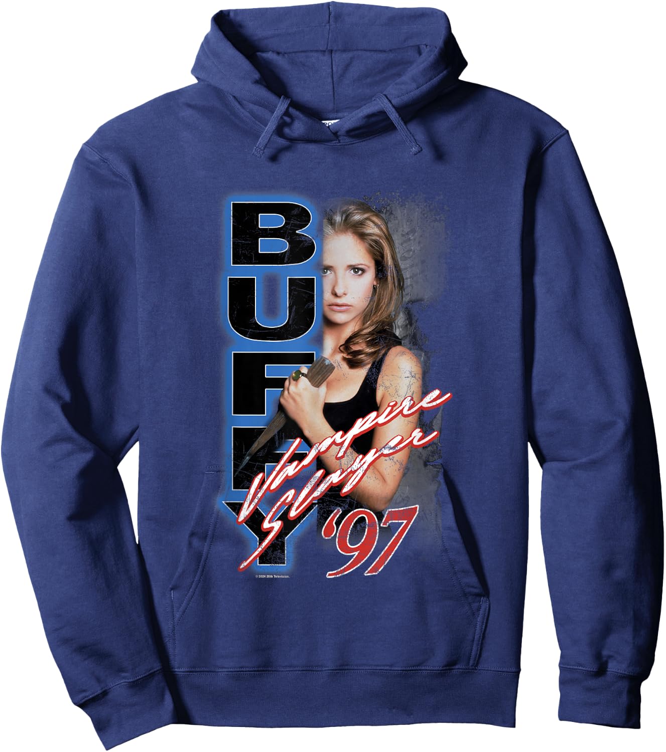 Buffy The Vampire Slayer Vintage '97 Split Buffy Portrait Hoodie - Hoodie | Navy
