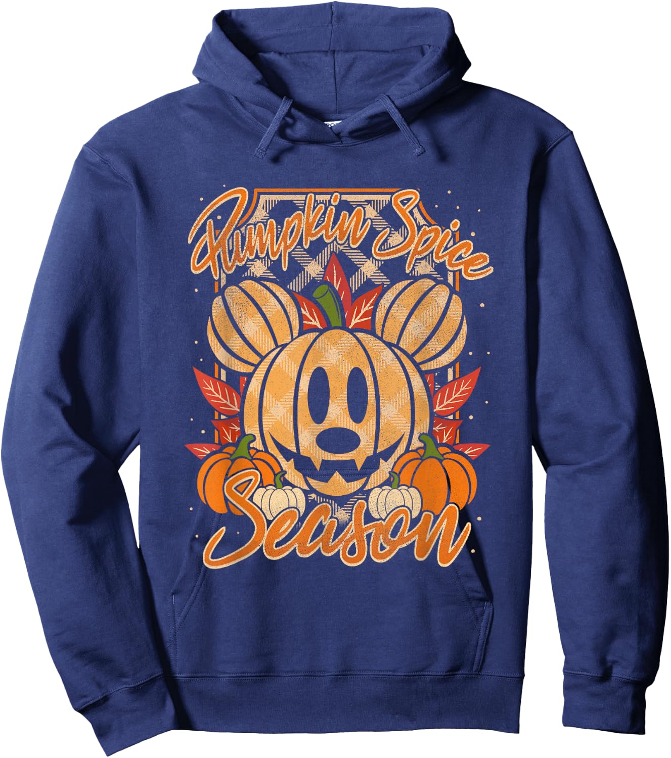 Disney Mickey and Friends Halloween Pumpkin Spice Chest Logo Hoodie - Hoodie | Navy