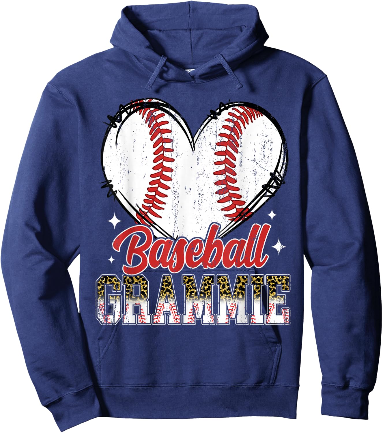 Baseball Grammie Heart Baseball Player Lover Hoodie - Hoodie | Navy