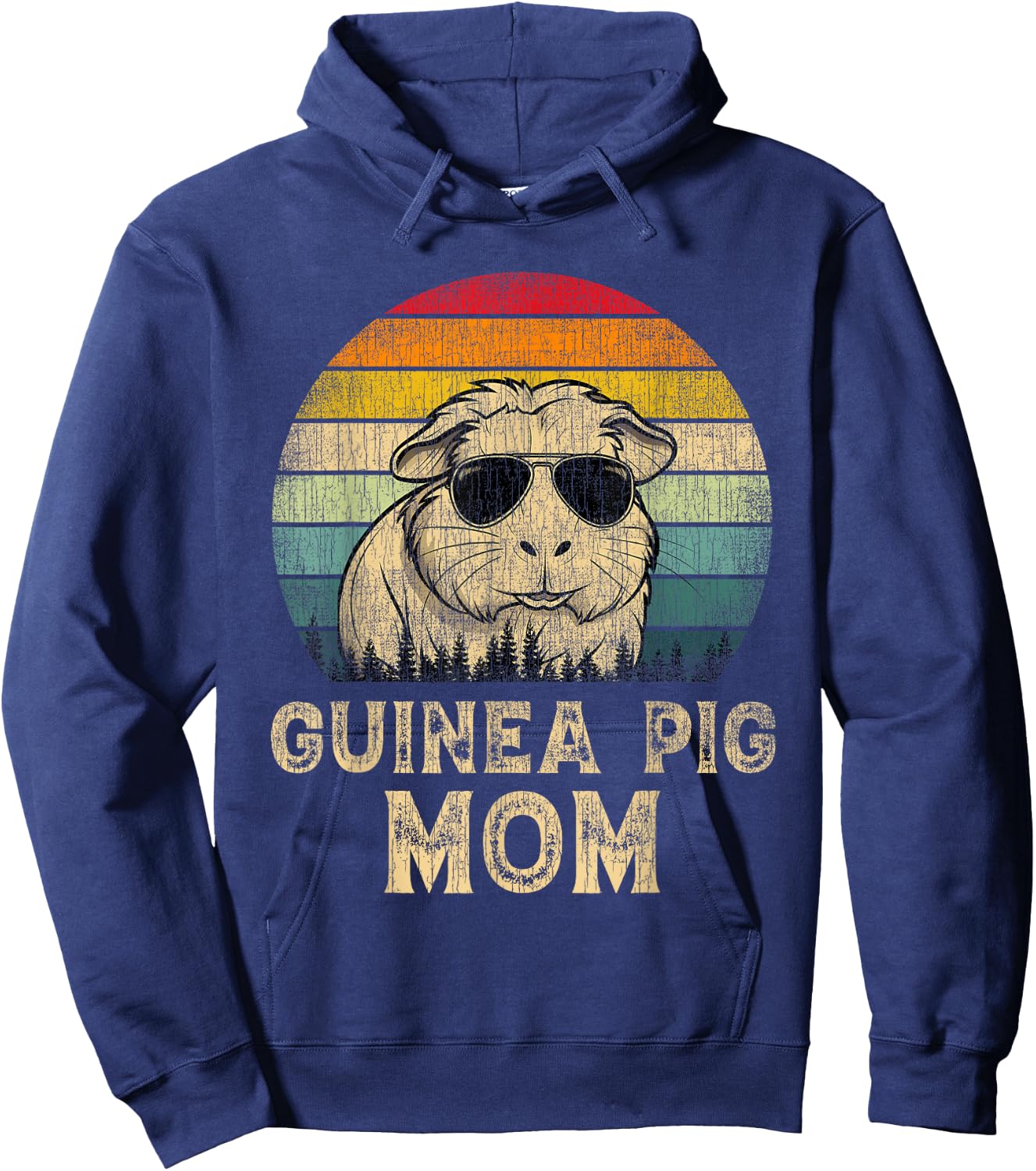 Vintage Guinea Pig Mom Guinea Pig Lovers Mommy Mother's Day Hoodie - Hoodie | Navy