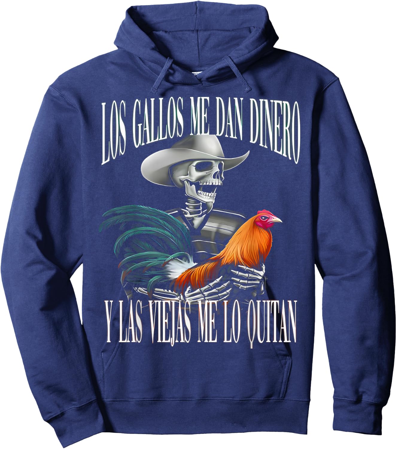 Calacas Chidas Gym Con Frases Sarcasticas Funny Saying Hoodie - Hoodie | Navy
