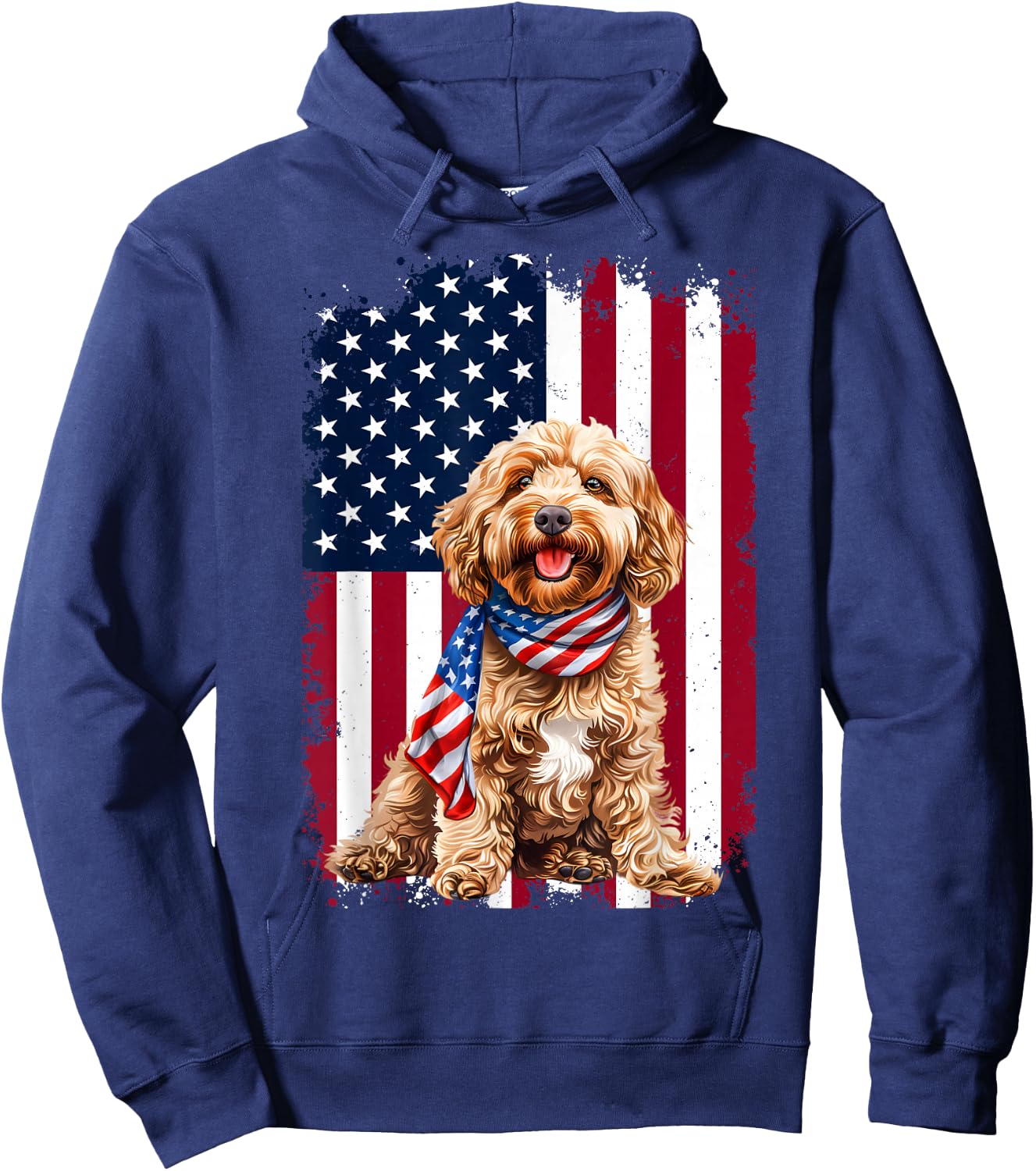 Cockapoo Dog American Flag 4th Of July Cockapoo Dog Gifts Hoodie - Hoodie | Navy