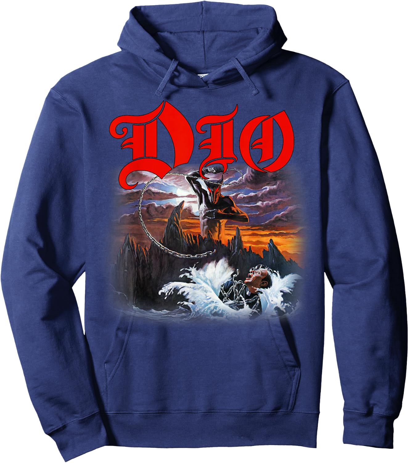 Dio – Holy Diver Cover on Grey Hoodie - Hoodie | Navy