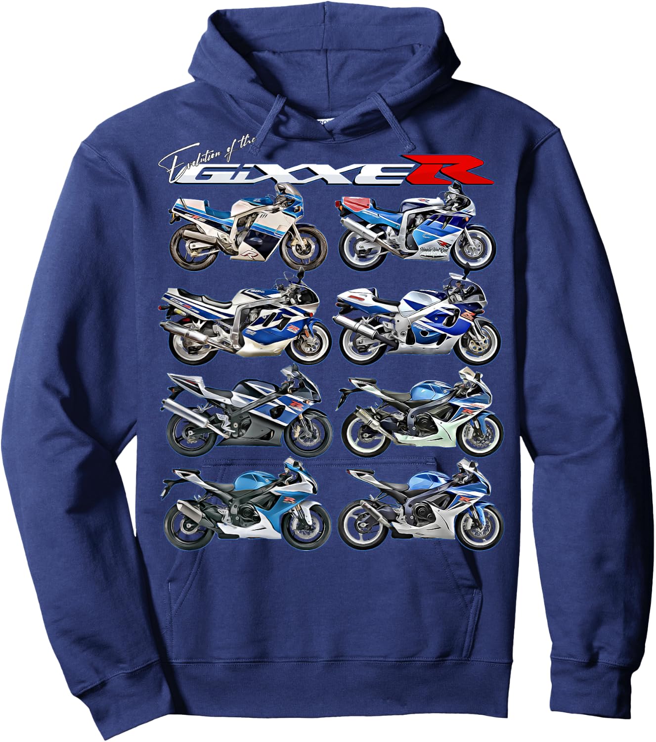 Gixxer,Evolution,GSXR,Road Racing,Motorcycle,Motorbike,Bike Hoodie - Hoodie | Navy