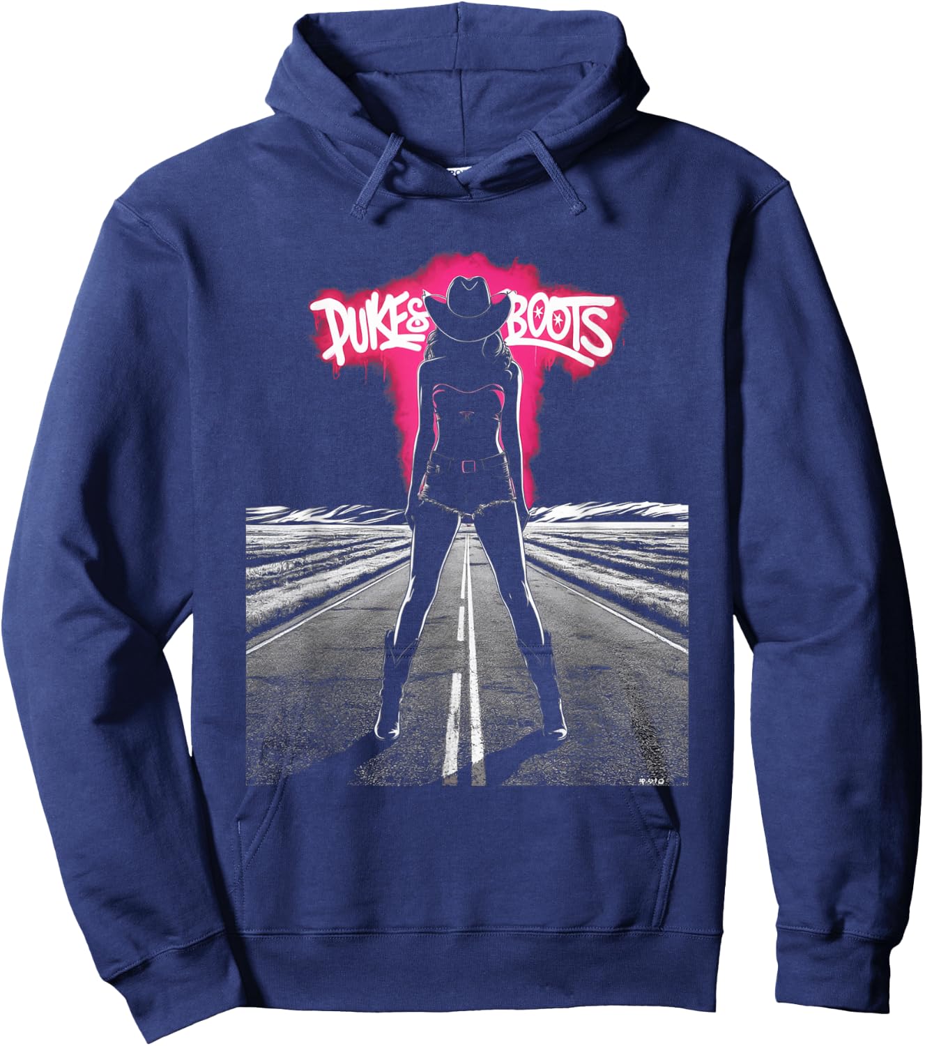 Dukes And Boots Cool Daisy Cowgirl Chick Hoodie - Hoodie | Navy