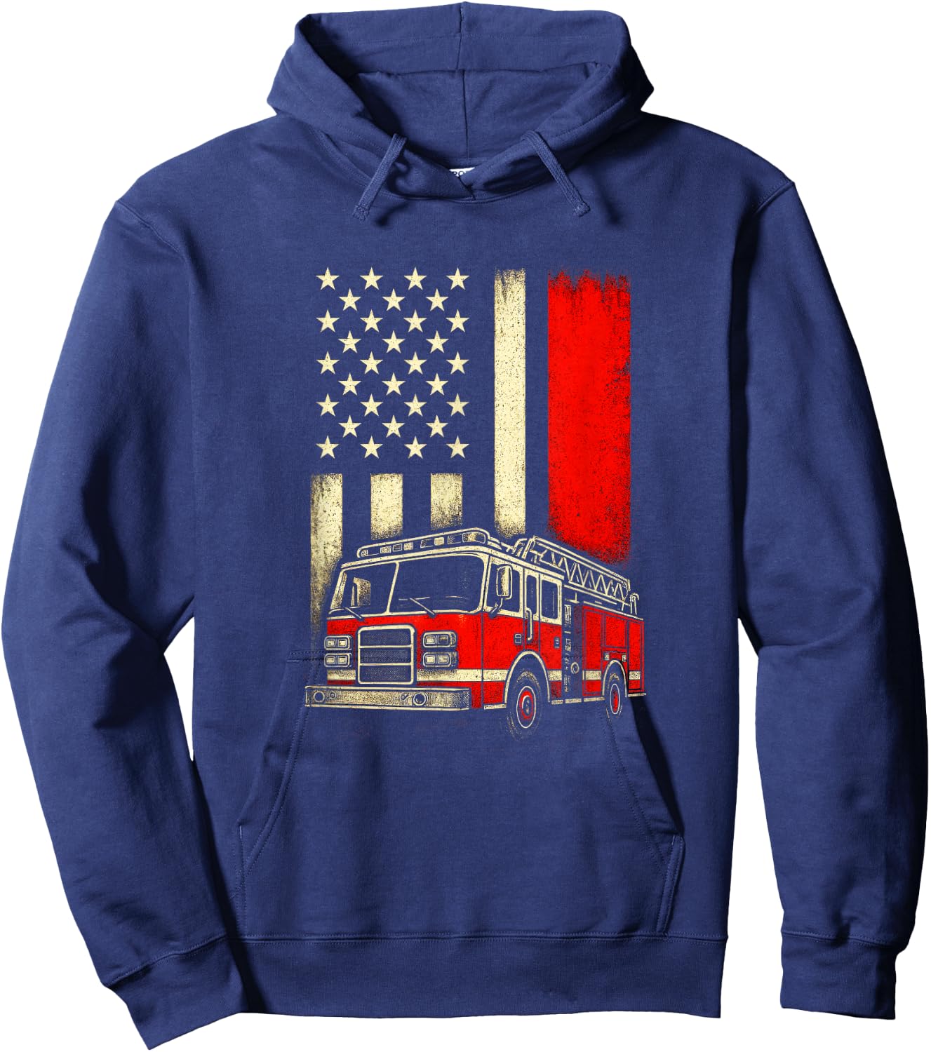 Firefighter Diesel Trucker Hoodie - Hoodie | Navy