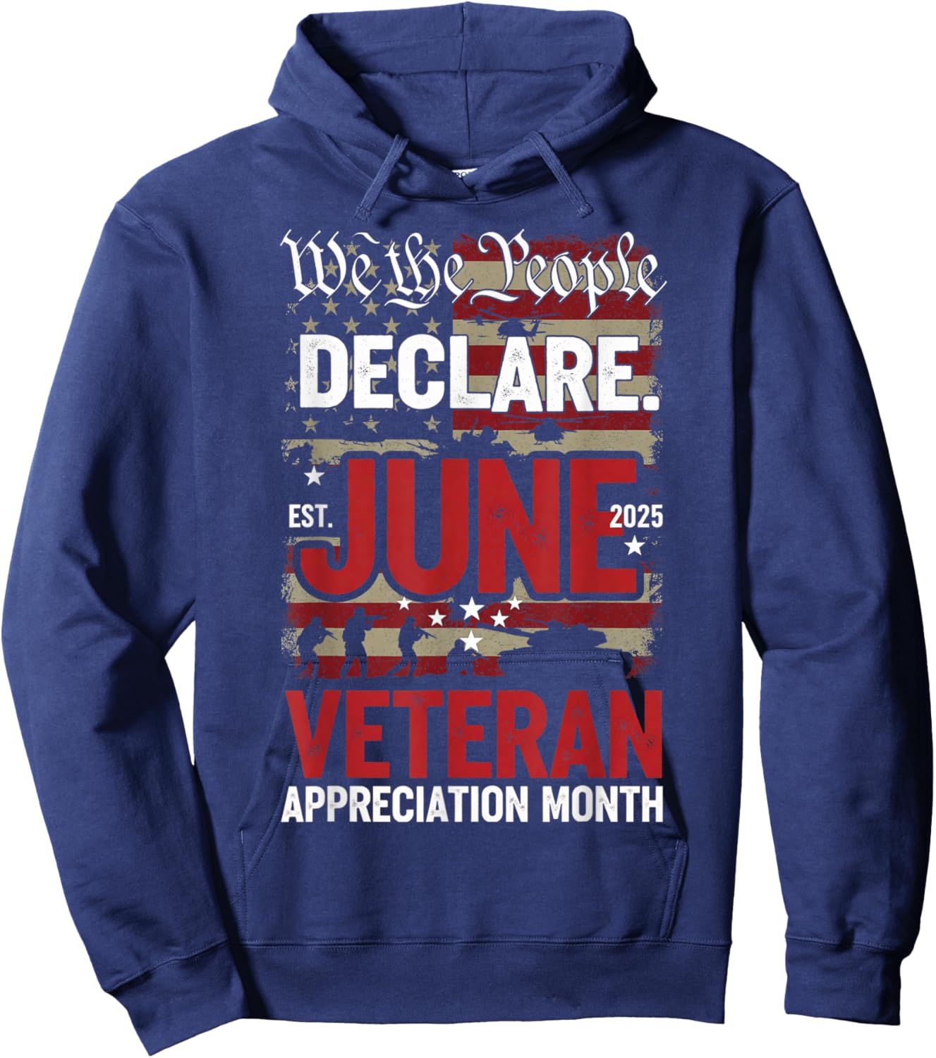 Veteran Appreciation Month June 2025 Happy Veteran's Month Hoodie - Hoodie | Navy